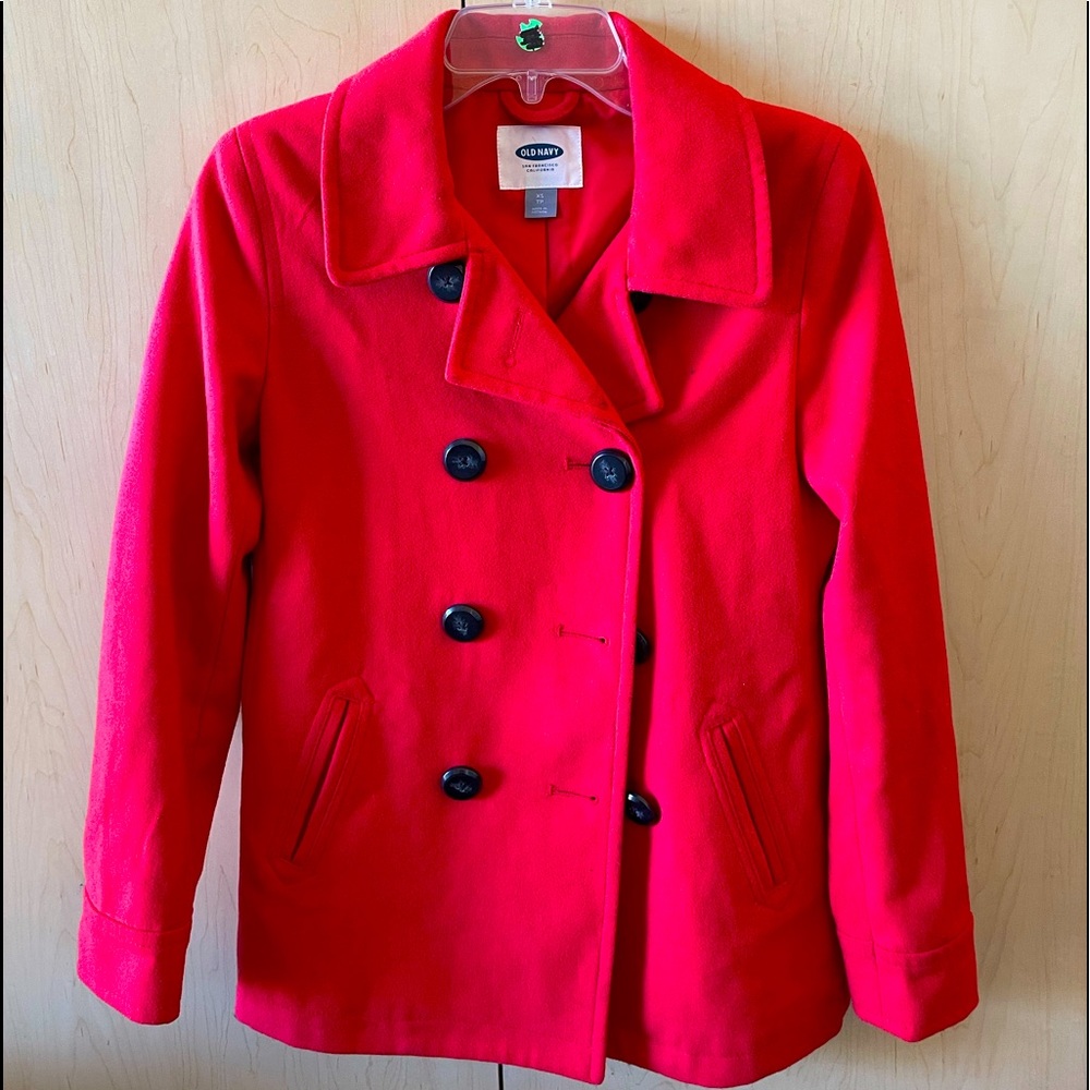 Old navy peacoat red in great condition size xs